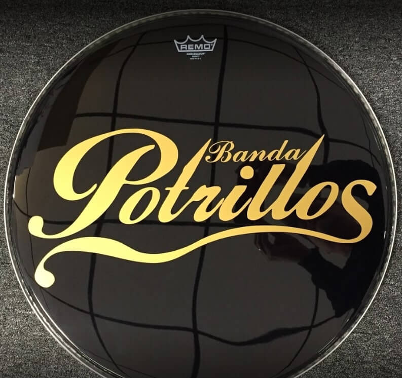 Black banda potrillos custom decal on the floor