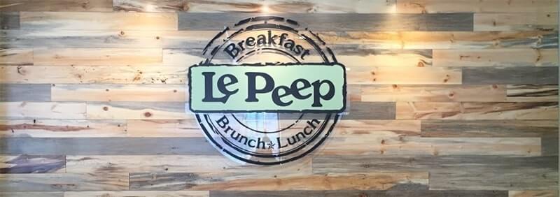 Breakfast le peep signage on the wall