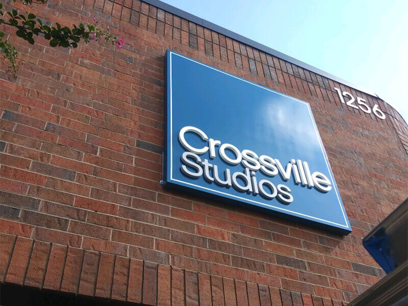 Crossville studios signage on the building