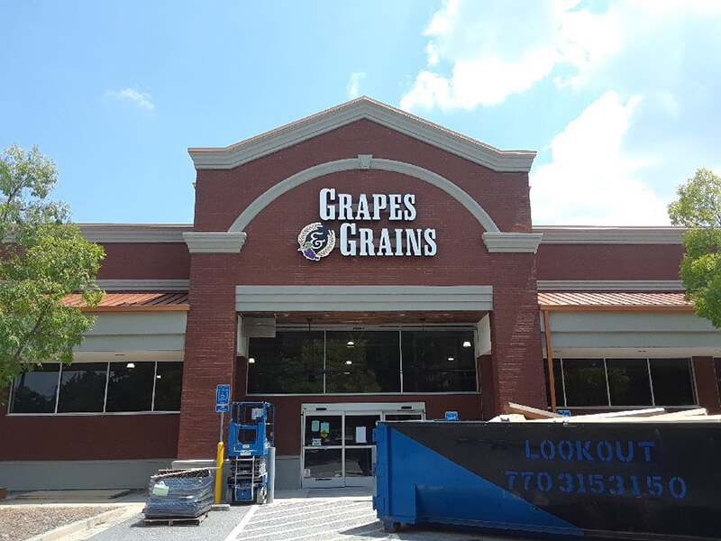 Grapes Grain Sign on the building