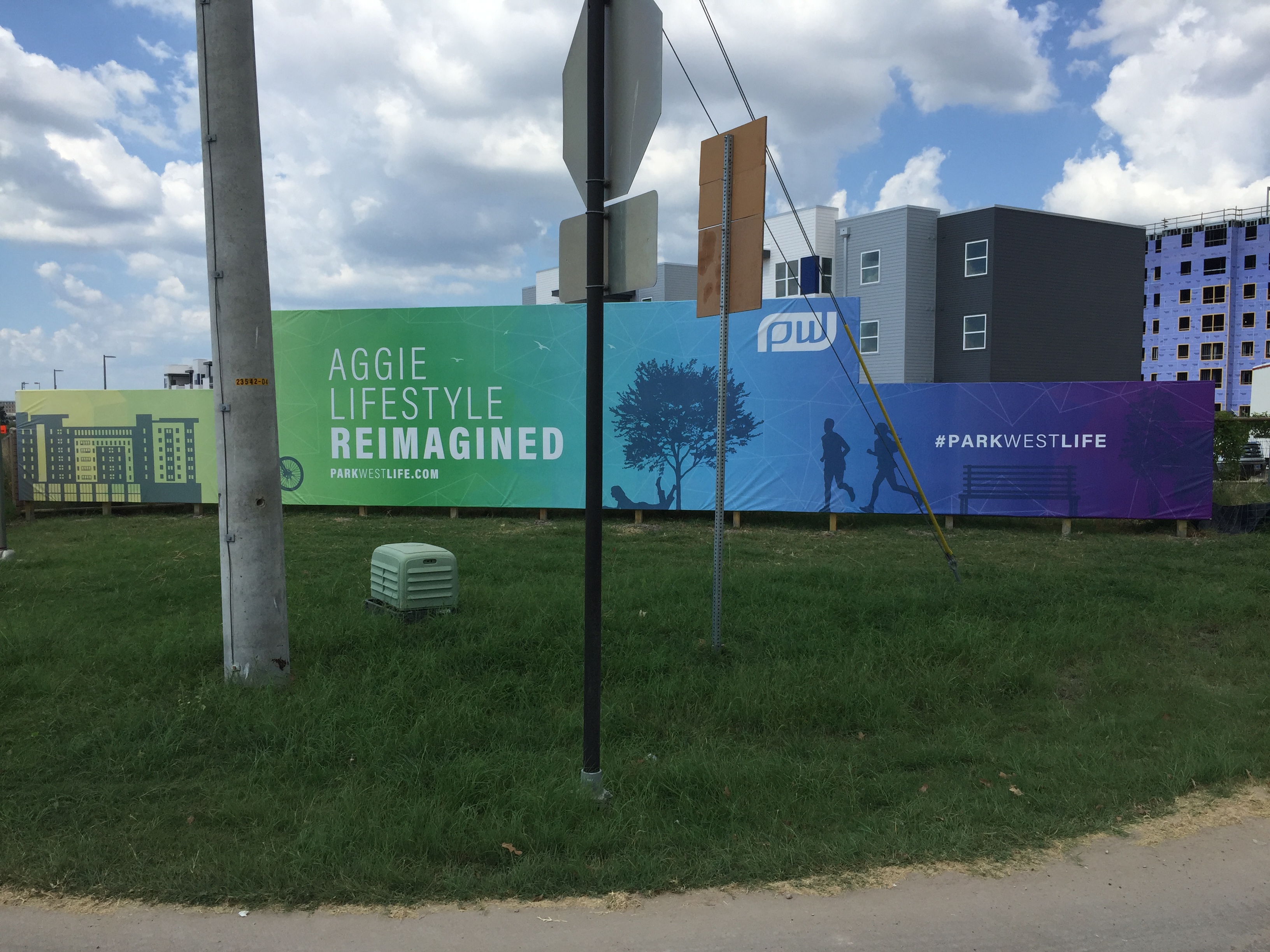 Texas A&M Student Housing Construction Safety Sign