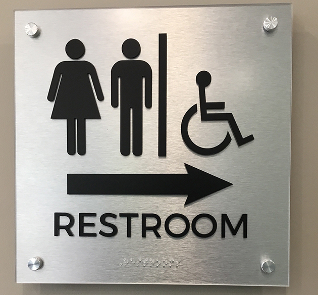 aluminum restroom ada sign