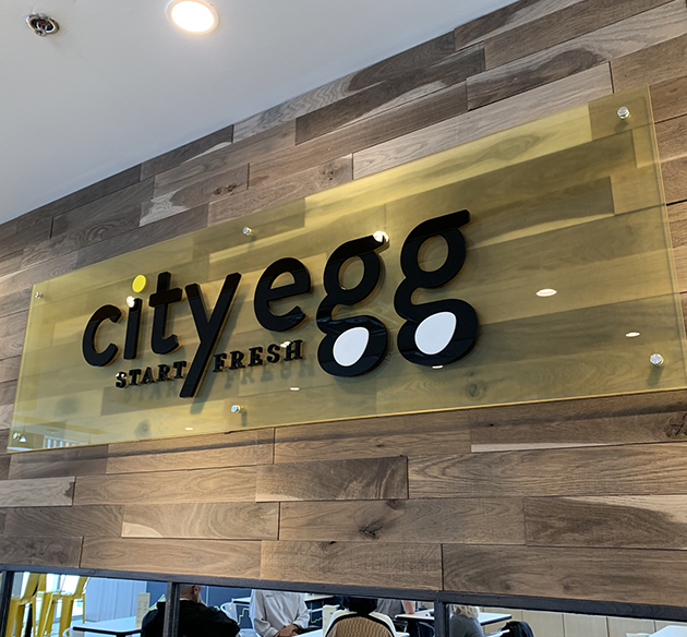 city egg dimensional letter sign