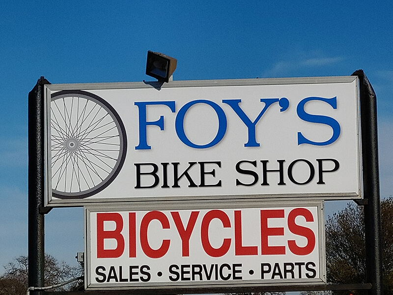Foy's bike shop sign 