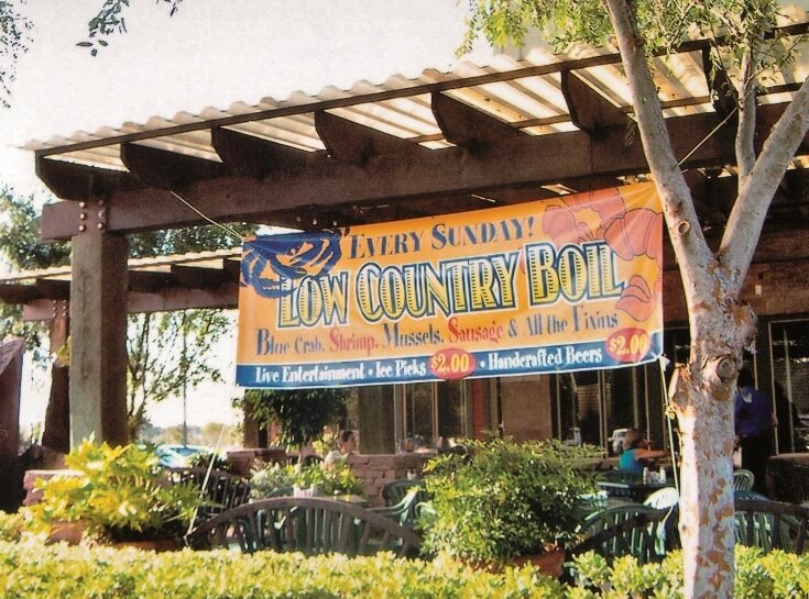 large hanging banner for low country boil