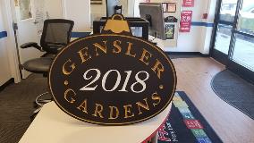 Custom Gensler 2018 gardens sign