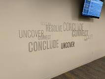 Grainger wall graphics with television