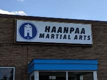 Haanpaa cabinet sign on the building