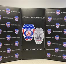 Norwich township banner on display