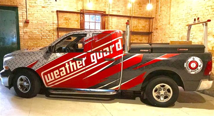 full custom vehicle wrap on pickup truck