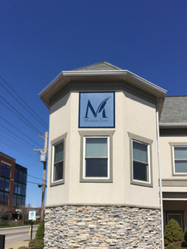 Building sign  routed on the blacked polymetal