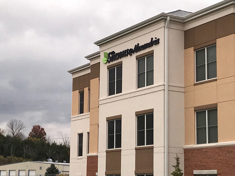 Exterior signage on the building