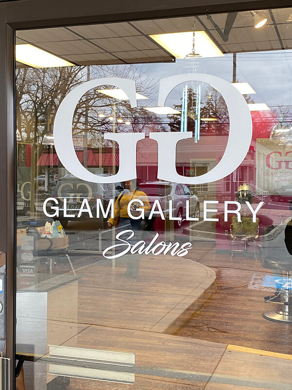 Custom decal of glam gallery studio