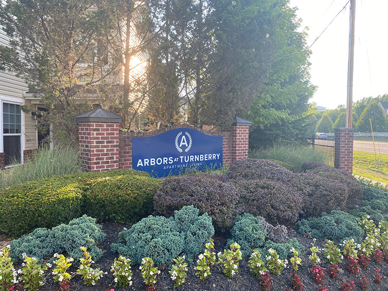 Blue arbors monument signage