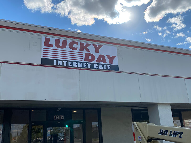Lucky day signage on the building