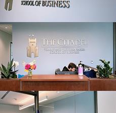The Citadel custom signage on the building