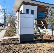 Custom signage outside the house