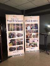 two signage standee in corner