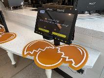 egg design with computer graphics on the counter