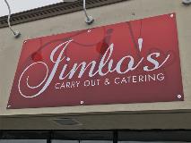 Jimbos Exterior Signage with a theme of red color