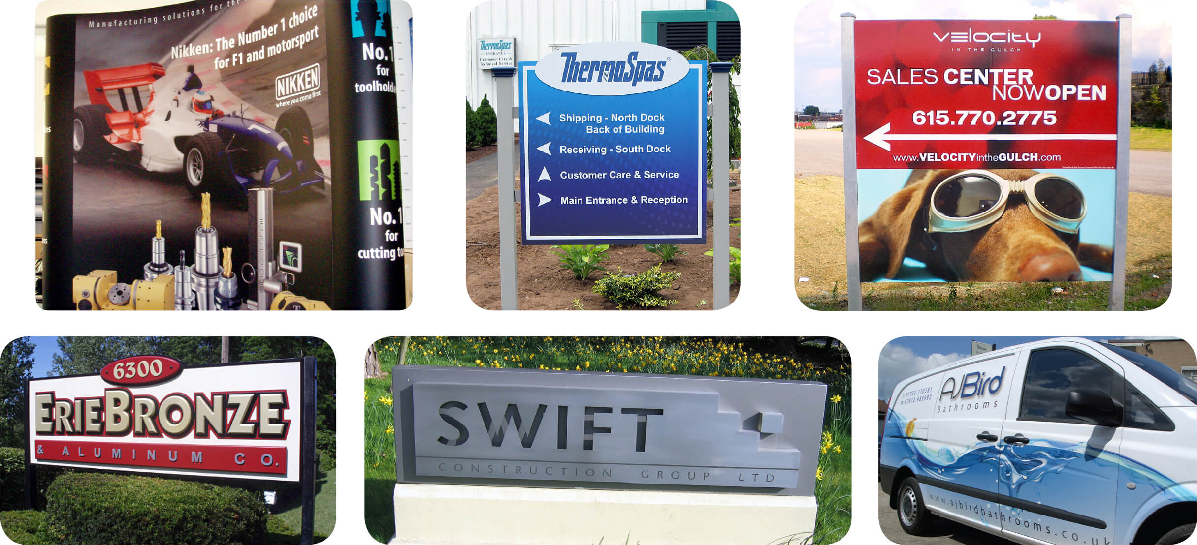 examples of interior and exterior warehouse signage