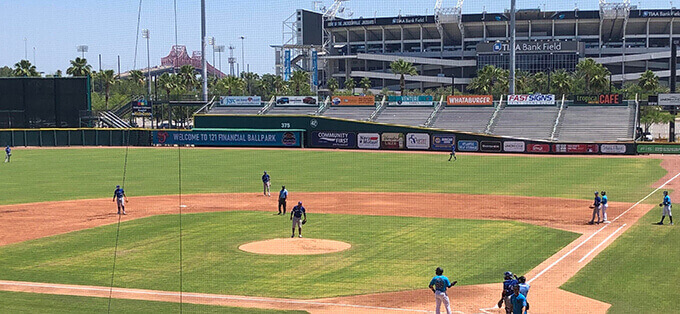 baseball field with players