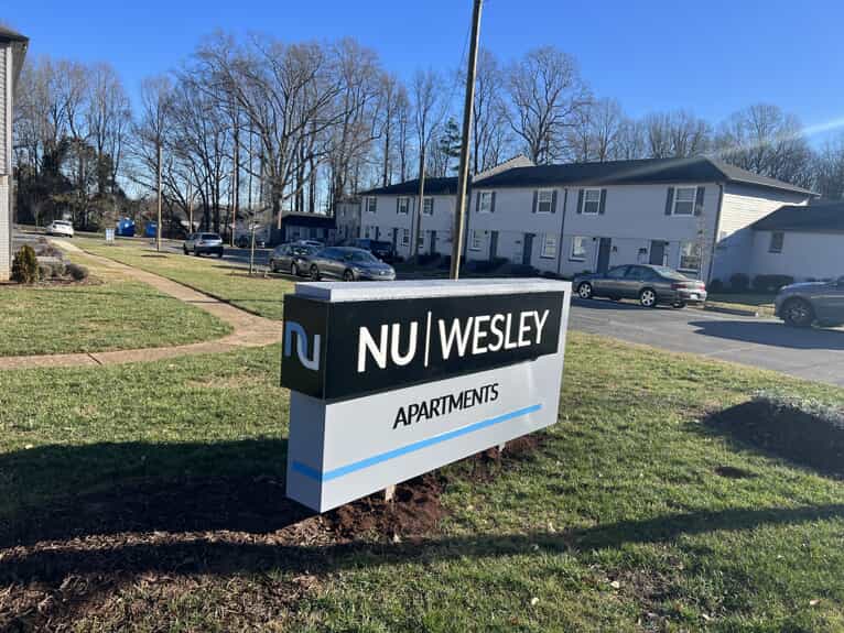 NU Wesley Apartments Signage