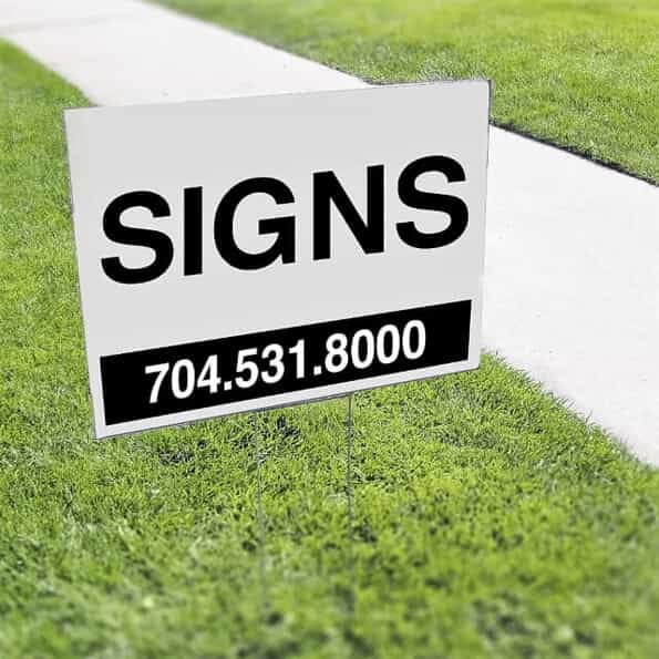 a very basic yard sign advertising signs