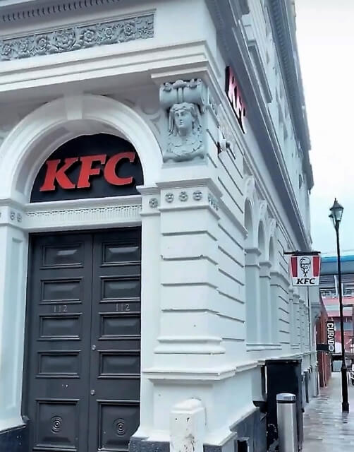 a KFC building with ancient roman styles
