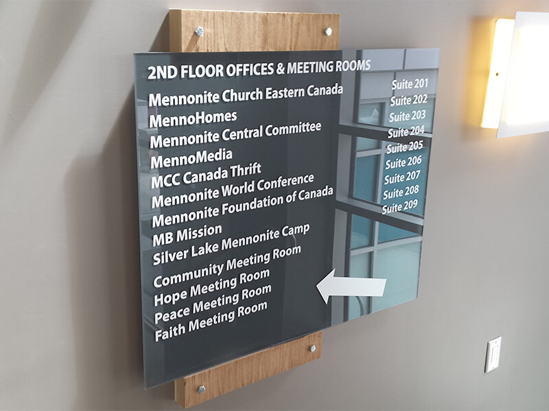 Wayfinding sign for the floor office