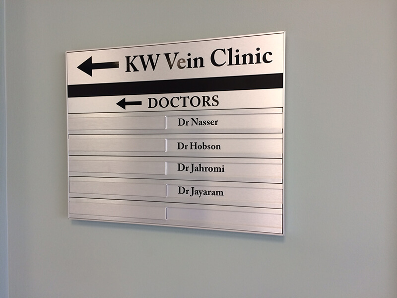 KW Vein Clinic Wayfinding sign