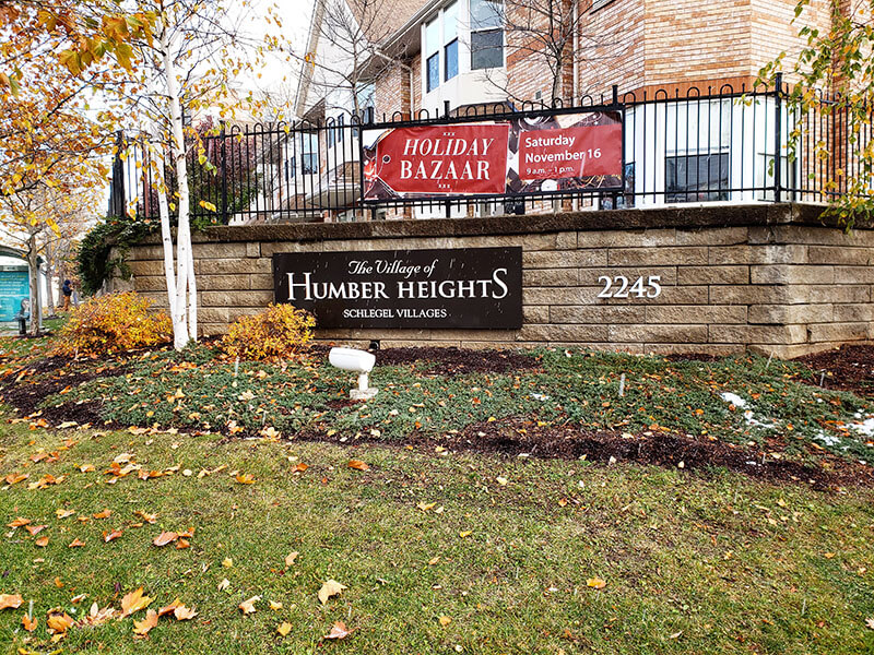 Humber heights signage with number address outside the house