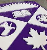 Western crest decal on the floor