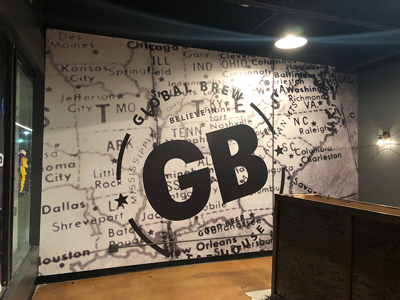 global brew tap house signage