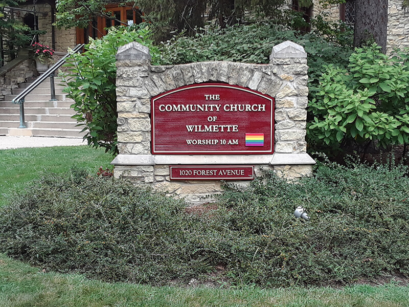 Community church of Wilmette monument signage