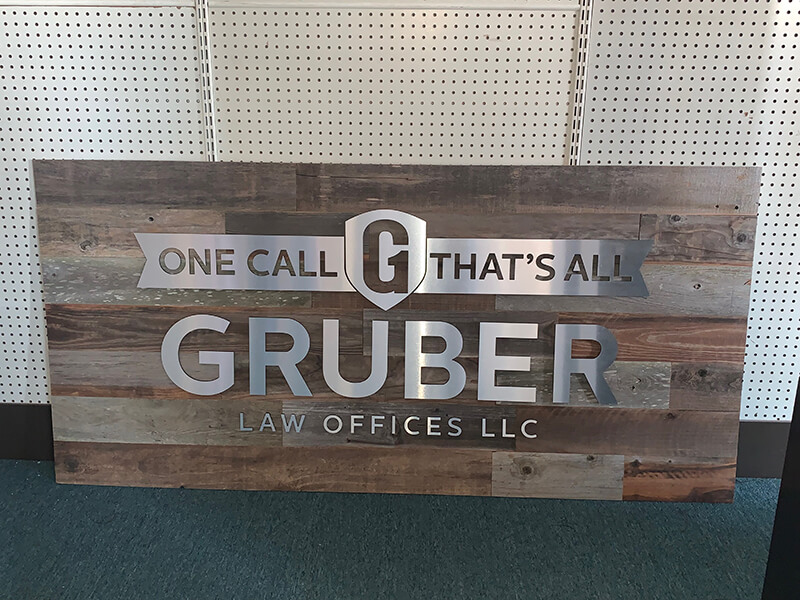 Gruber Law offices business signage