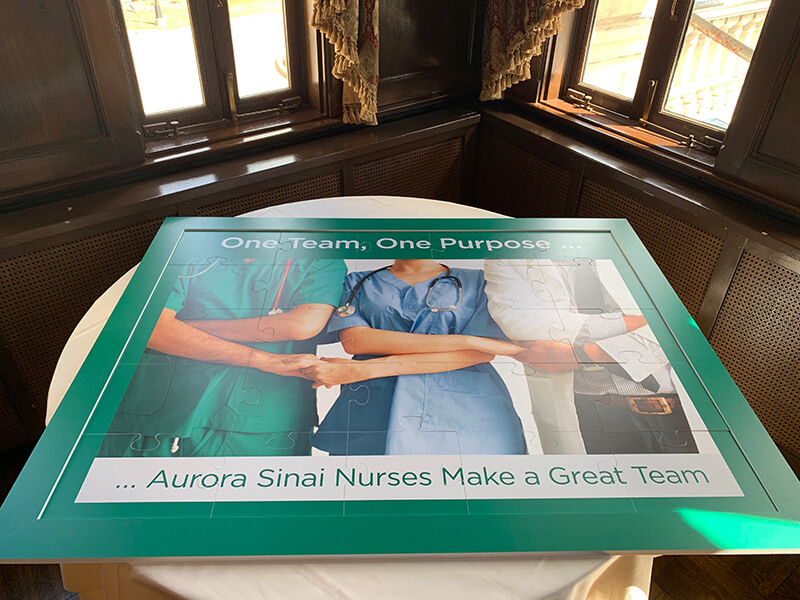 Custom frame on the table  with image