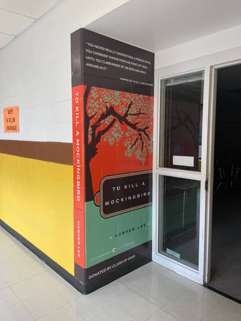 To kill a mocking bird book graphics on the wall