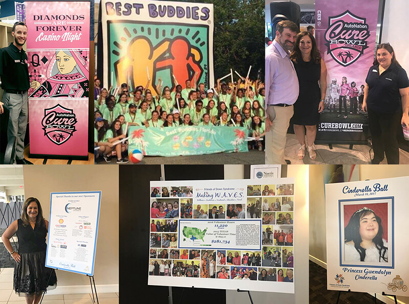 collage of FASTSIGNS franchisees who give back