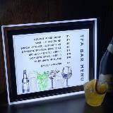 Light up menu beer and lemon on the side