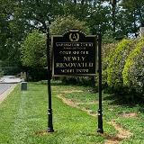 Welcome sign dimension on the side of the road