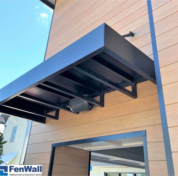 Fenwall econo blue canopy on the building