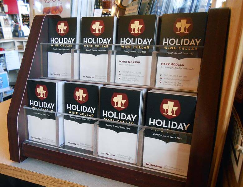 printed brochures for Holiday Wine Cellar