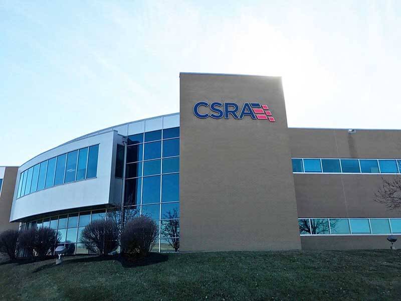 CSRA logo on the building 