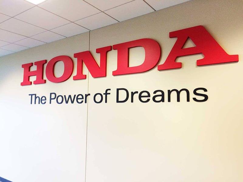 Honda Logo on the office wall 