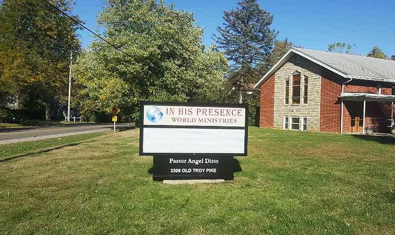 In His Presence World Ministries monument outside the chapel
