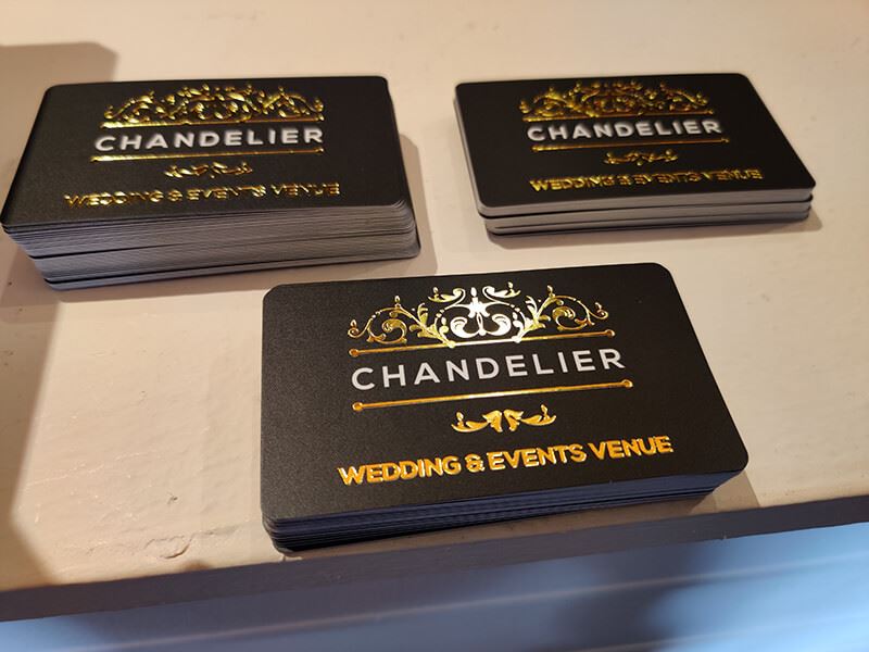 black and gold business cards