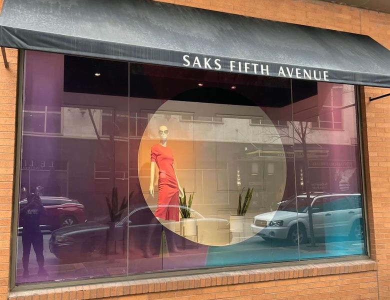 Saks Fifth Avenue custom window decal