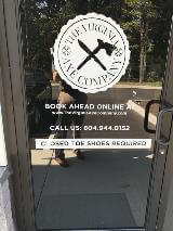 The Virginia axe company logo on the door