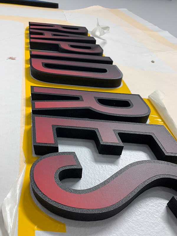 large custom lettering sign